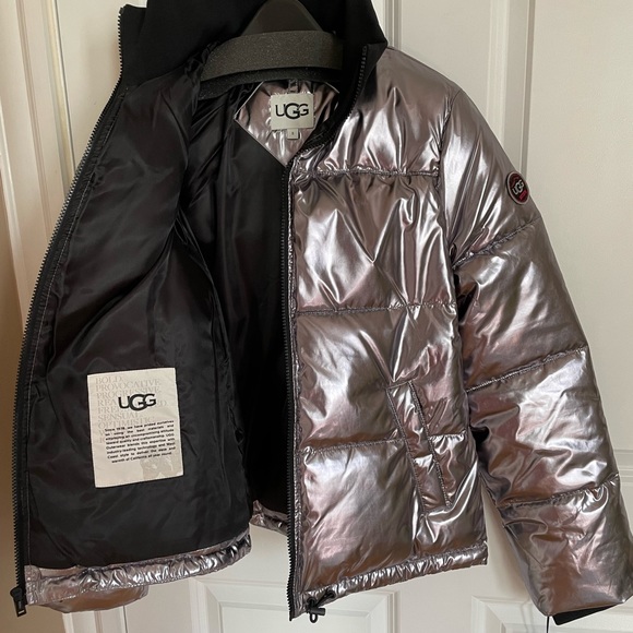 NEW reduced UGG Silver Water repellent Puffer jacket, size S, XS - Picture 11 of 17